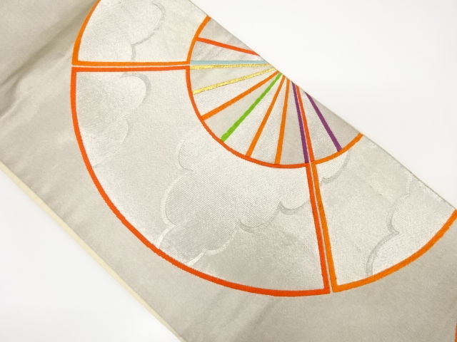 JAPANESE KIMONO / ANTIQUE FUKURO OBI / SILK / WOVEN GENJIGURUMA